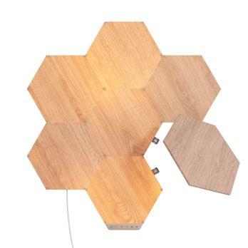 Foto: Nanoleaf Elements Wood Look Hexagons Starter Kit - 7PK